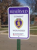 Purple Heart Recipient Parking sign