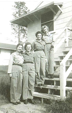 Wilma Kellogg and other women warriors during World War II pose for a photo.